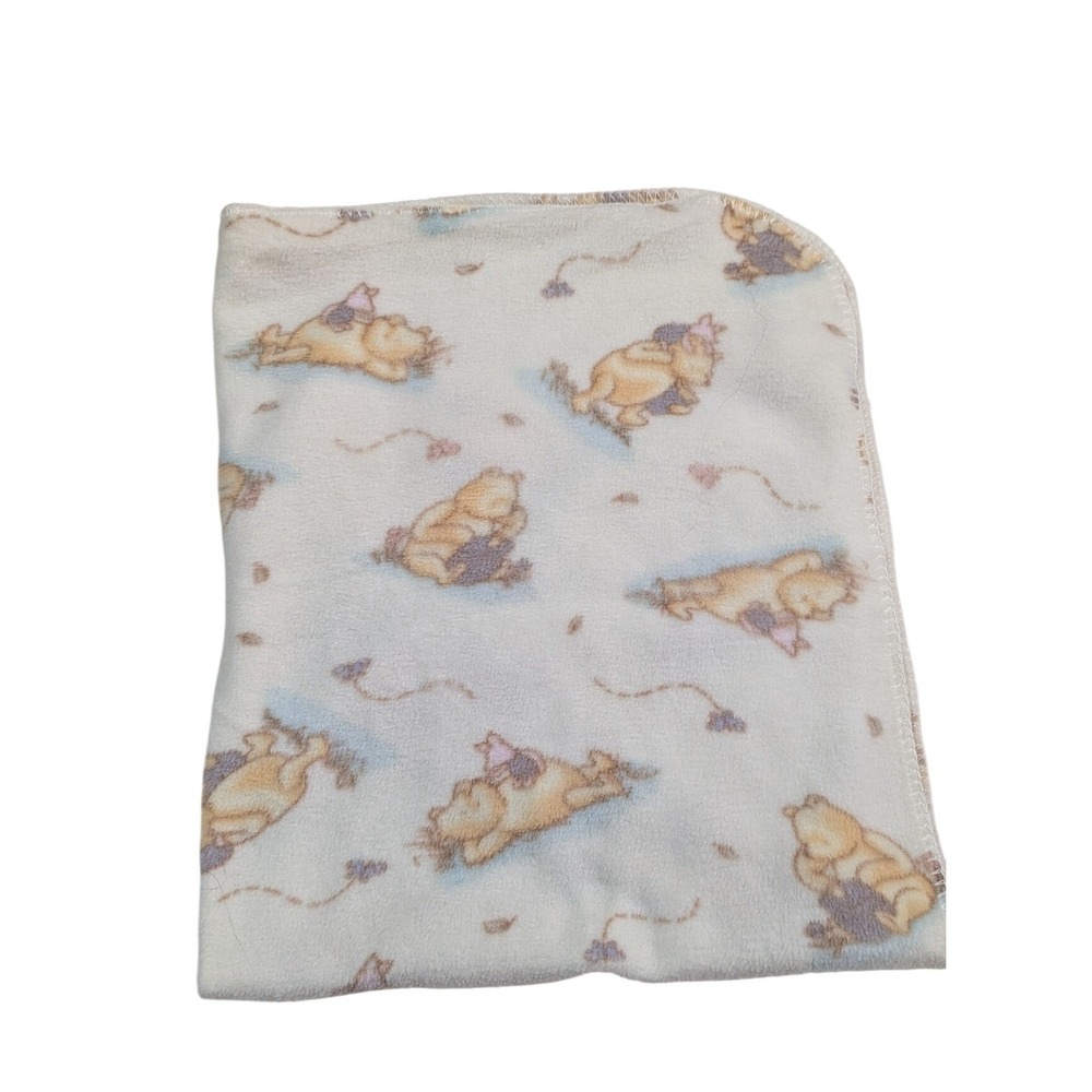 Disney Classic Pooh Winnie the Pooh Piglet Fleece Baby Blanket Cream 28x38